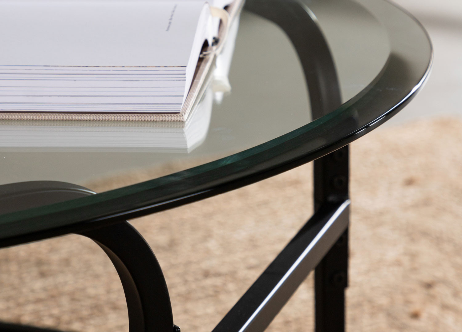 Table basse en verre rond 110 cm