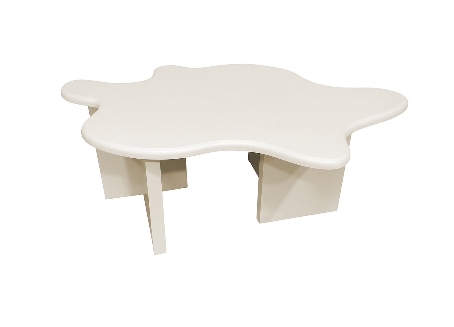 Vue produit de la table basse Flower beige en MDF