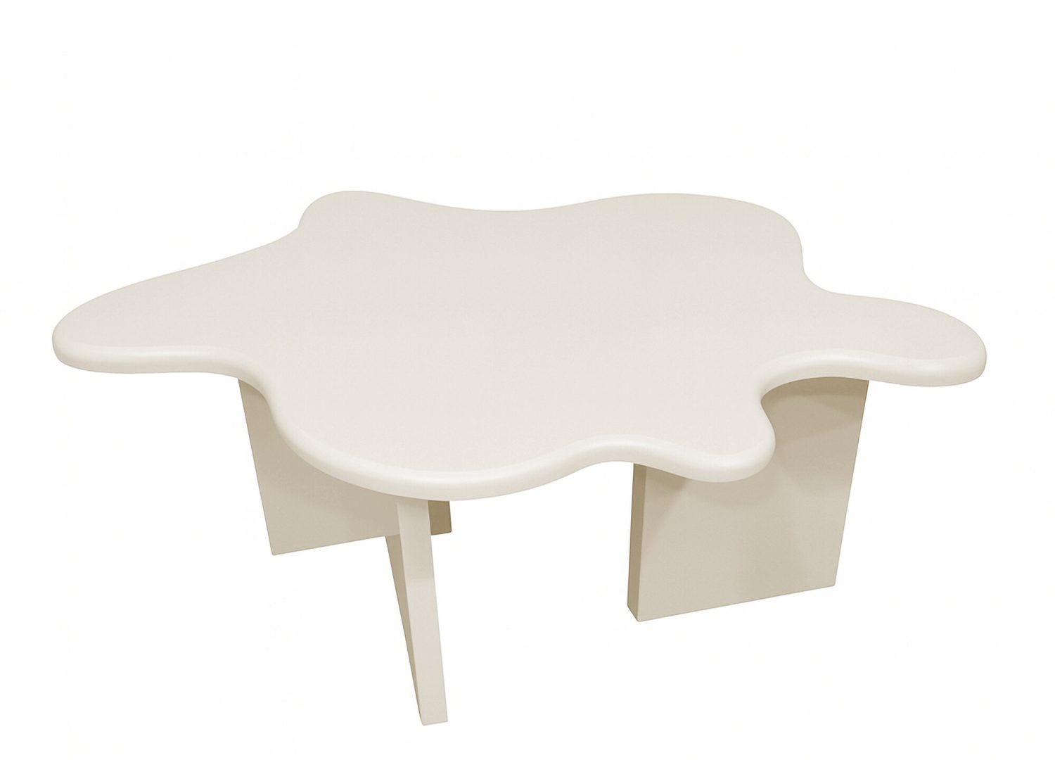 Vue produit de la table basse Flower beige en MDF