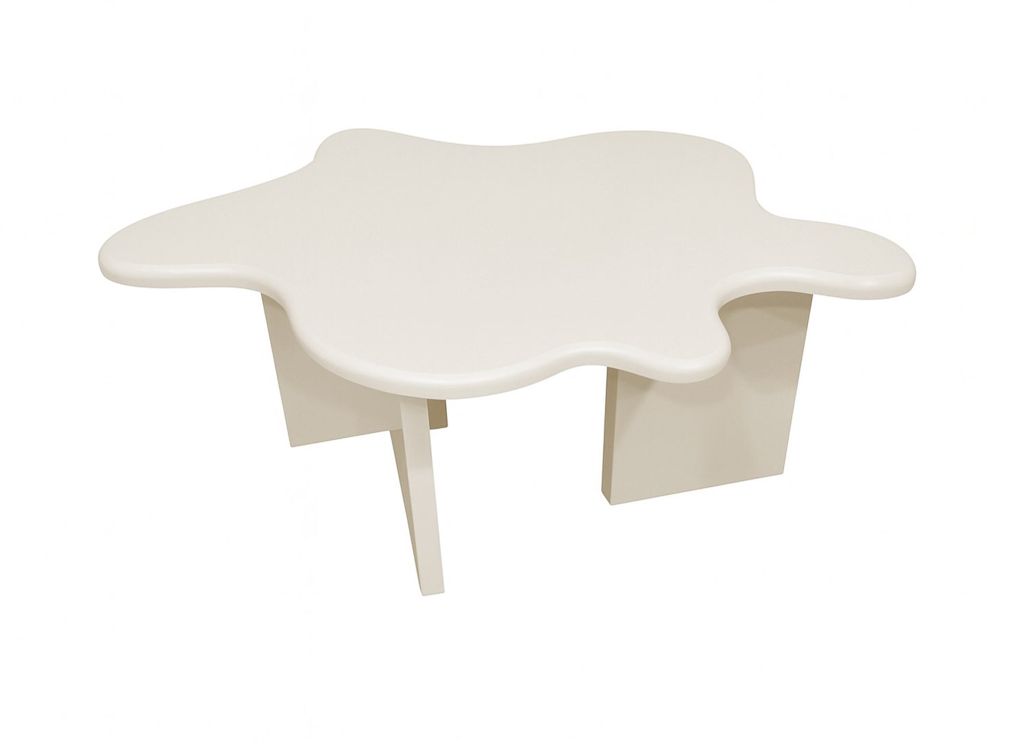 Table basse Flower MDF beige 116 cm sur fond blanc