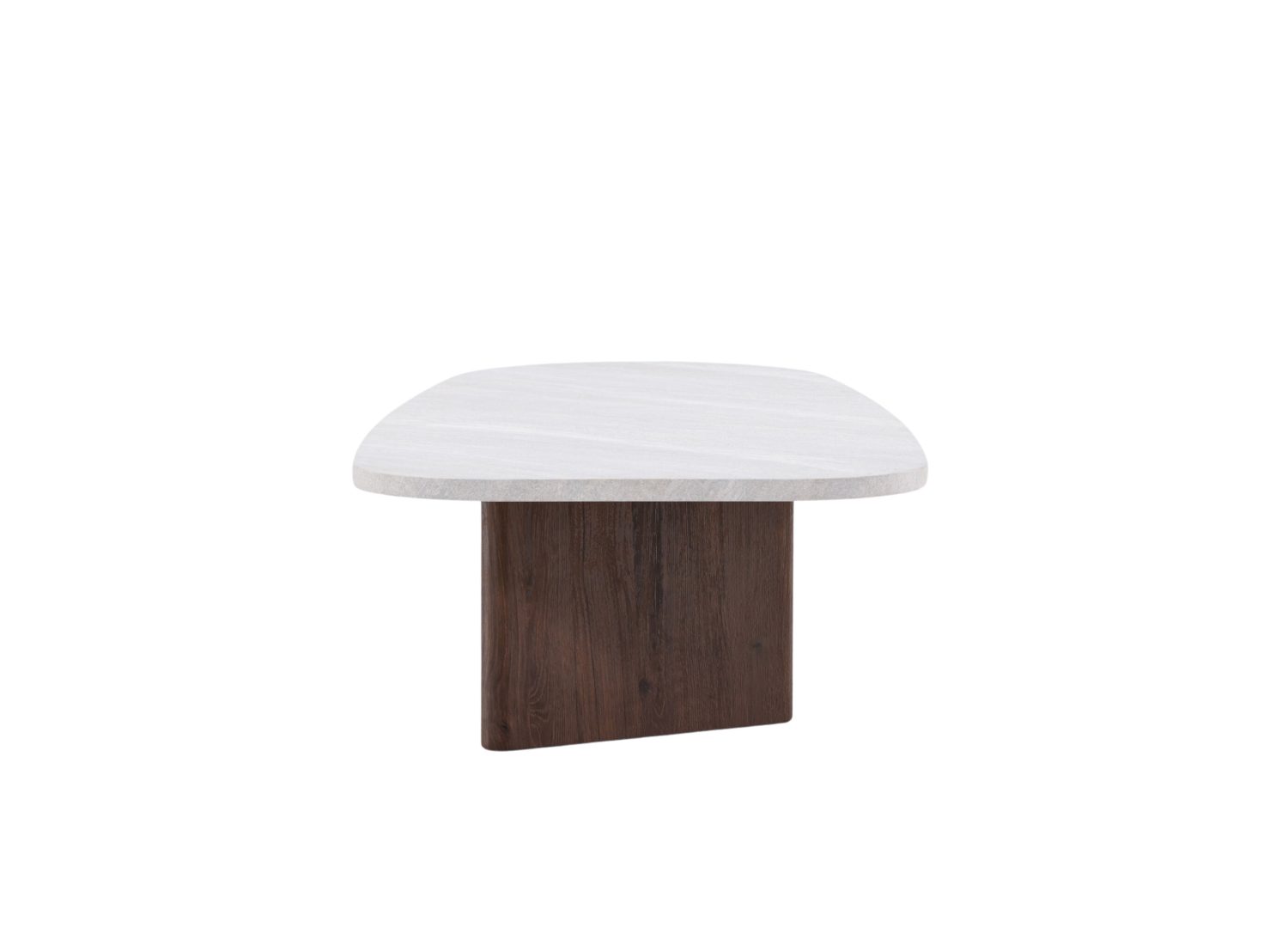Table basse Grönvik effet béton gris clair 130 cm sur fond blanc