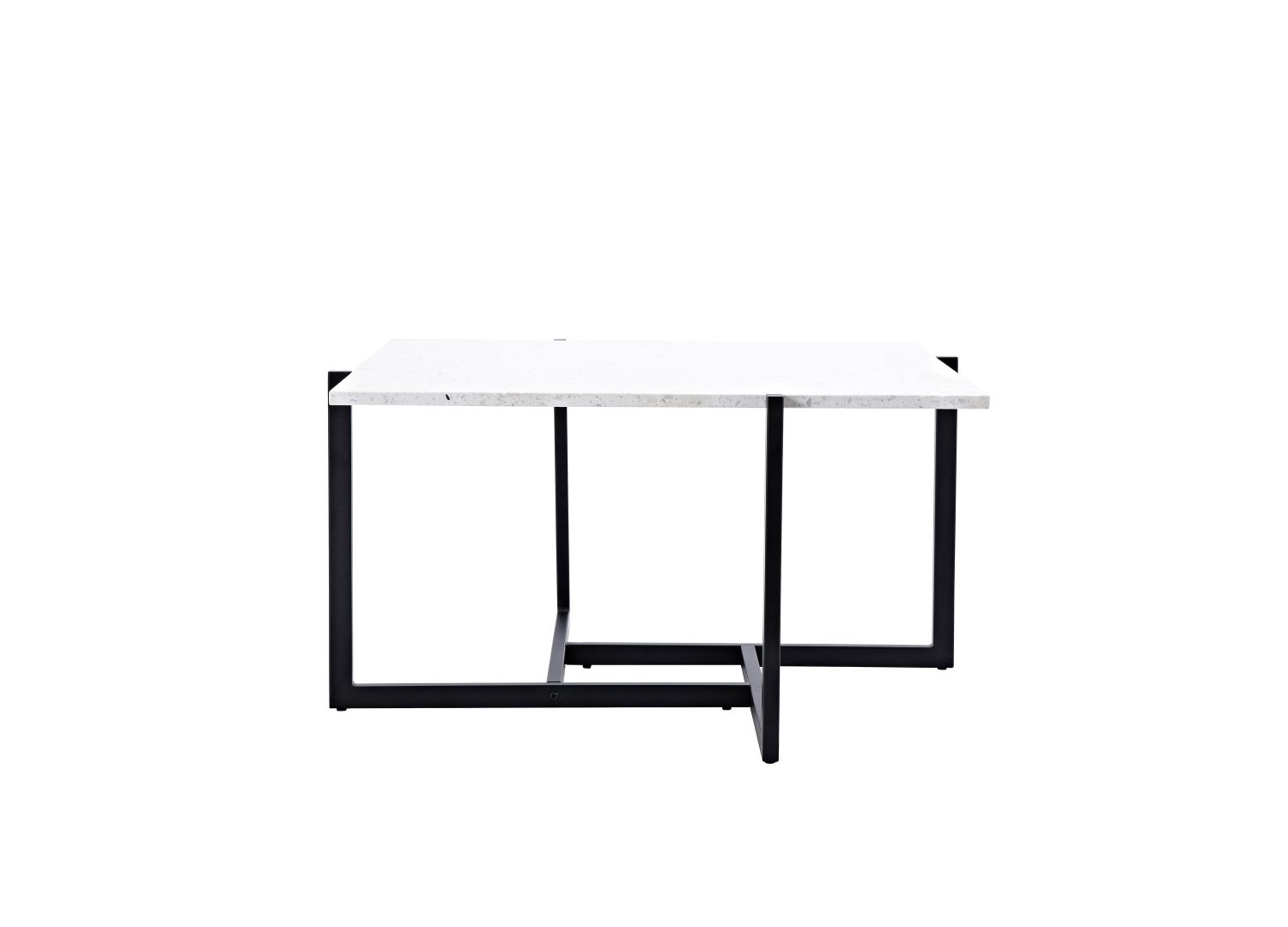 Vue produit de la table basse Hybrid blanc en terrazzo