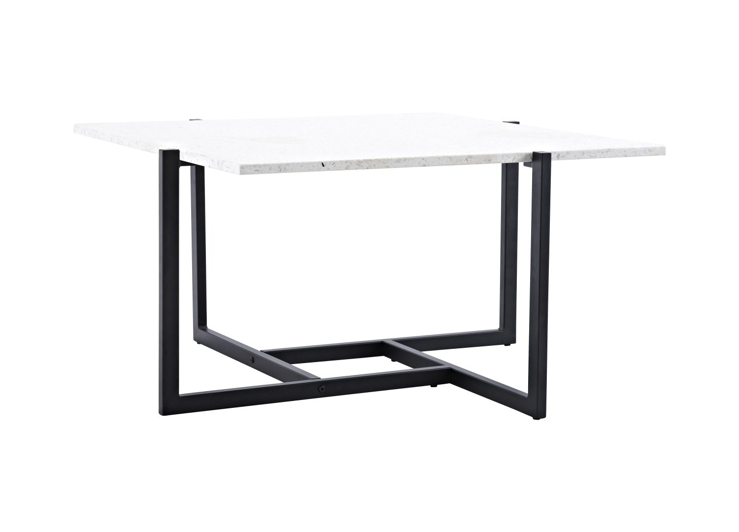 Vue produit de la table basse Hybrid blanc en terrazzo