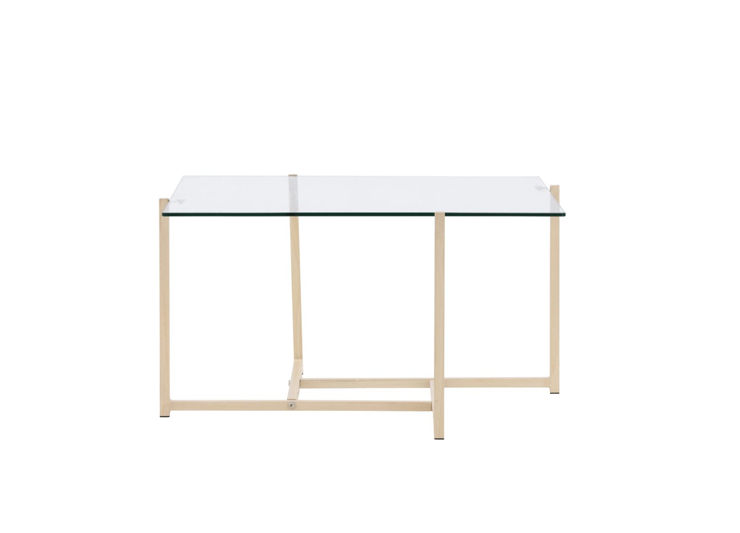Vue produit de la table basse Hybrid transparent en effet bois