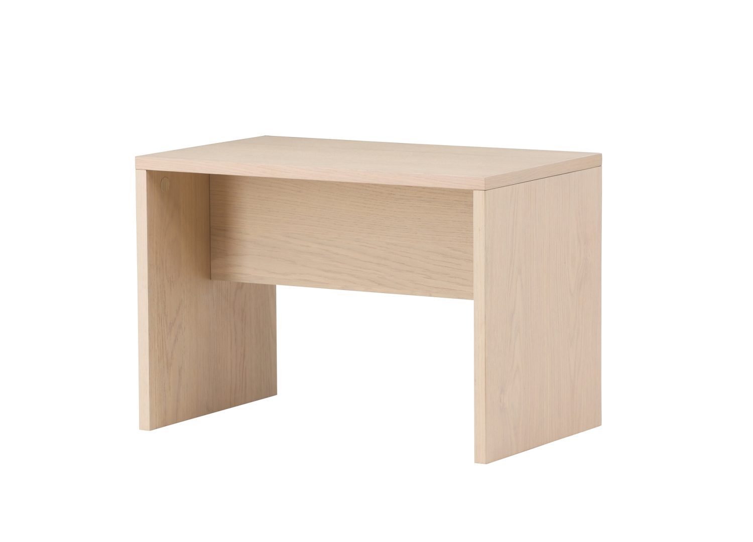 Vue produit de la table basse Juni blanchi en MDF