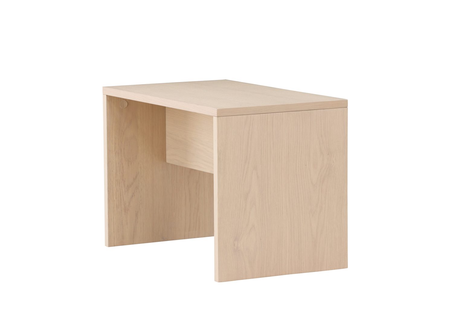 Vue produit de la table basse Juni blanchi en MDF
