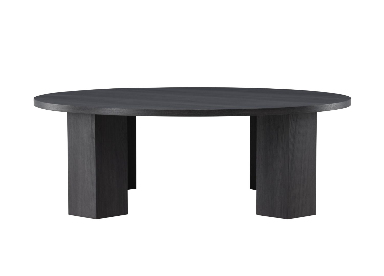 Table basse ronde Juno MDF noir 120 cm sur fond blanc