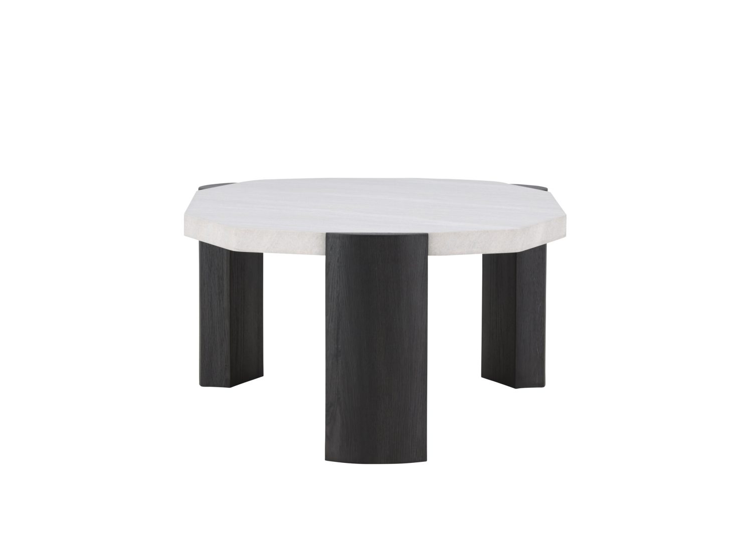Vue produit de la table basse Kres beige en effet pierre