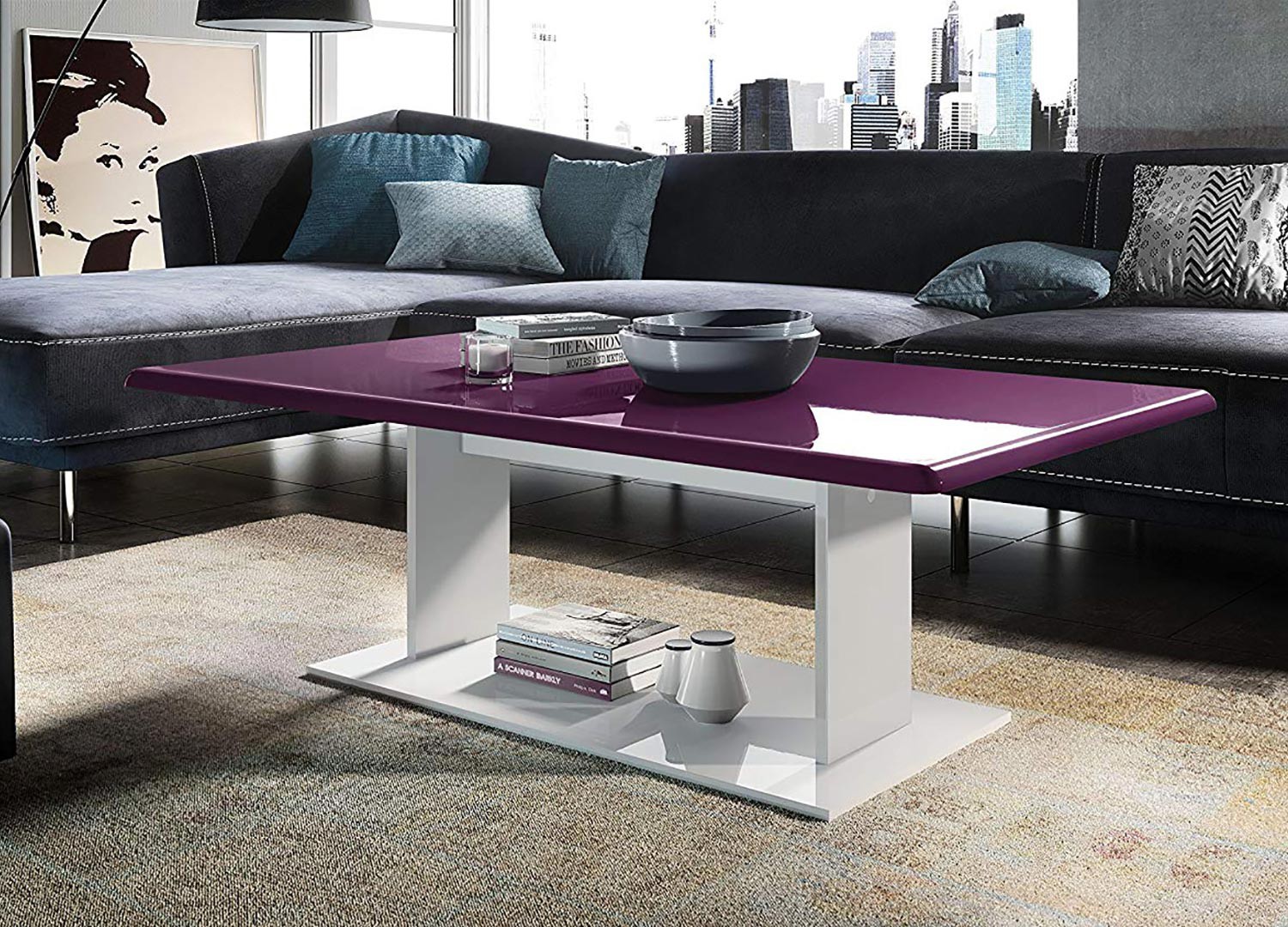 Table basse laquée pas cher rectangulaire