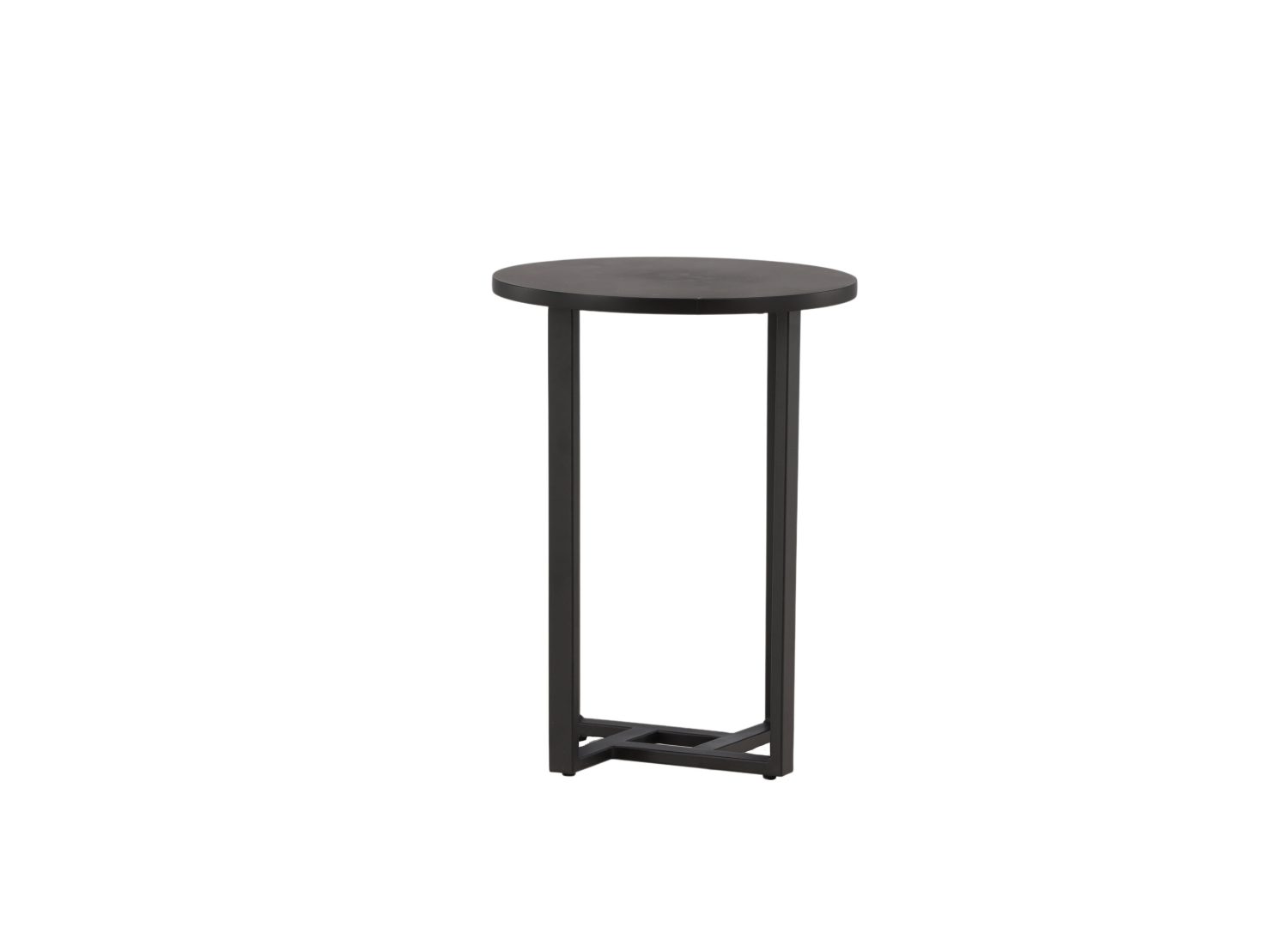 Table basse ronde Lawton MDF noir 40 cm sur fond blanc