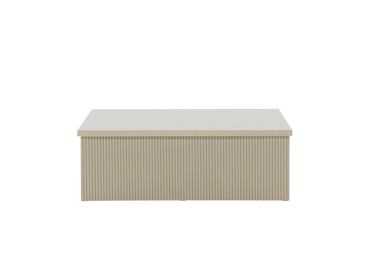 Table basse carrée Lenox MDF beige 90 cm sur fond blanc