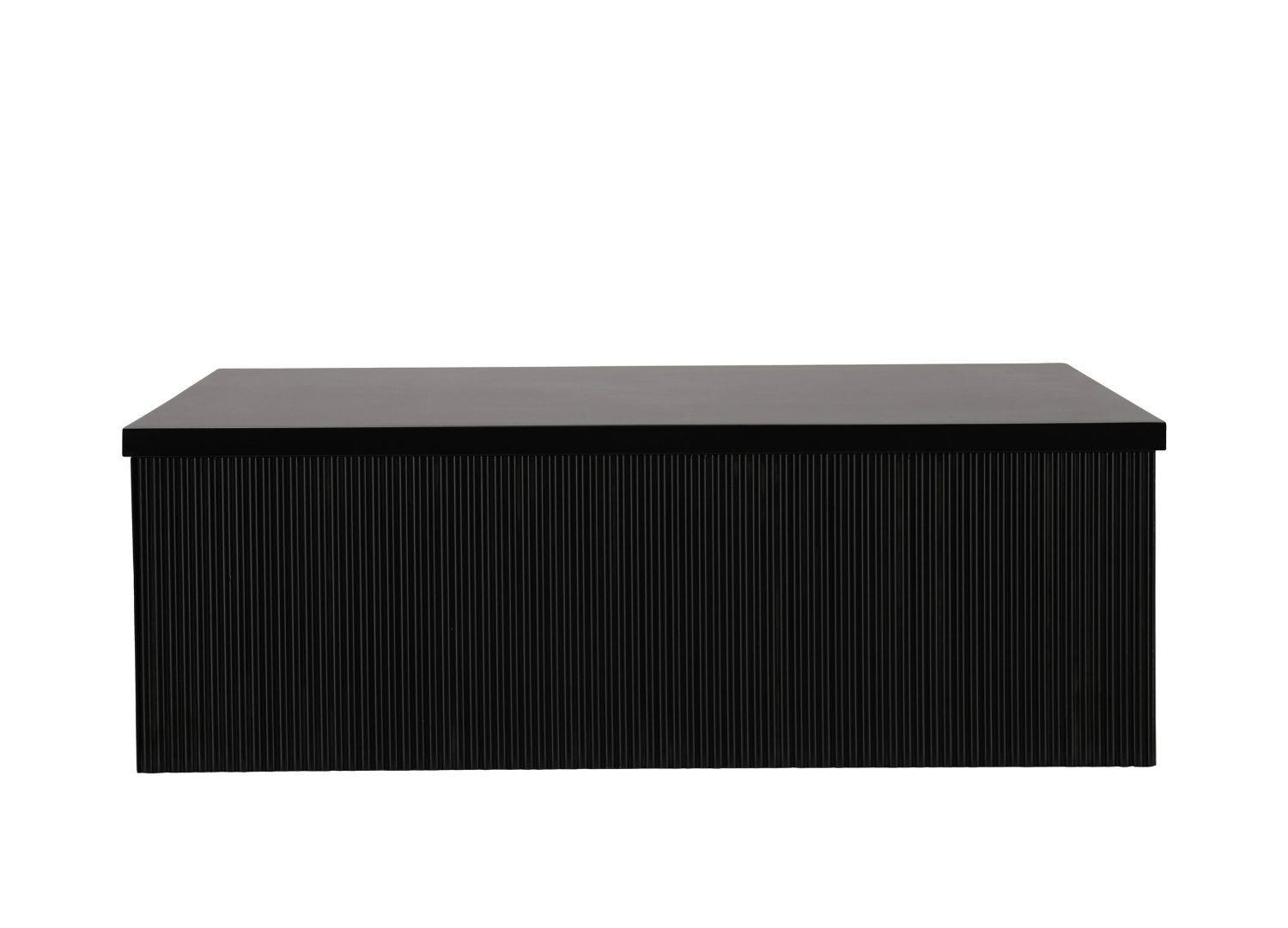 Table basse carrée Lenox MDF noir 90 cm sur fond blanc