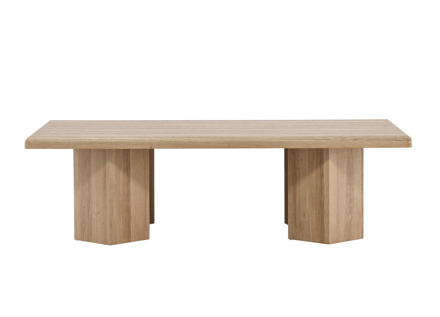 Table basse Lillehammer MDF naturel 140 cm sur fond blanc