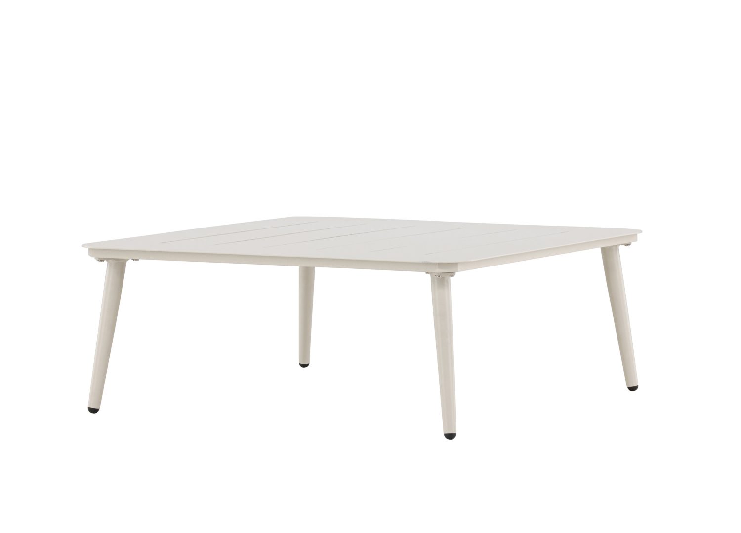 Vue produit de la table basse Lina beige en aluminium