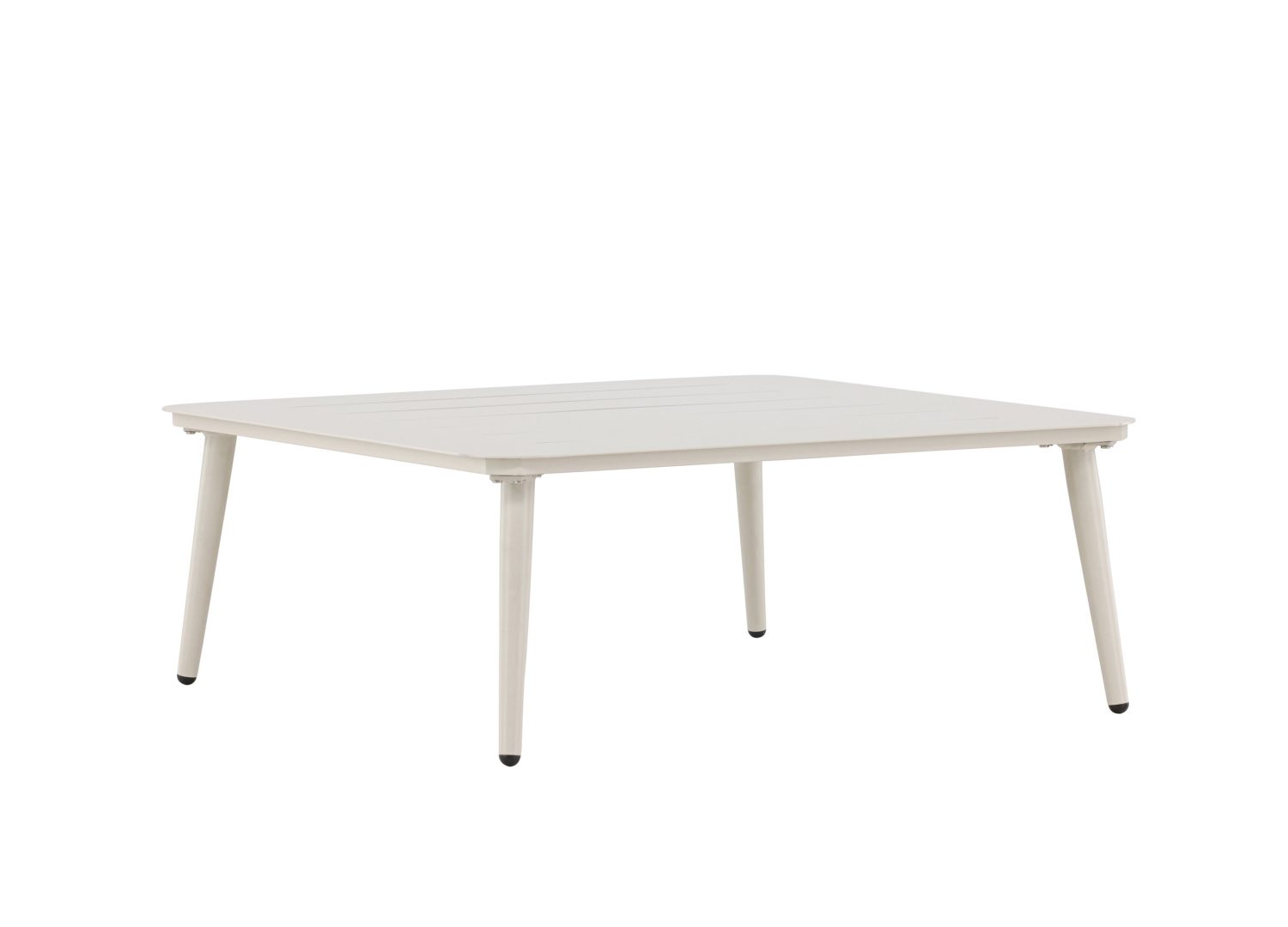 Vue produit de la table basse Lina beige en aluminium