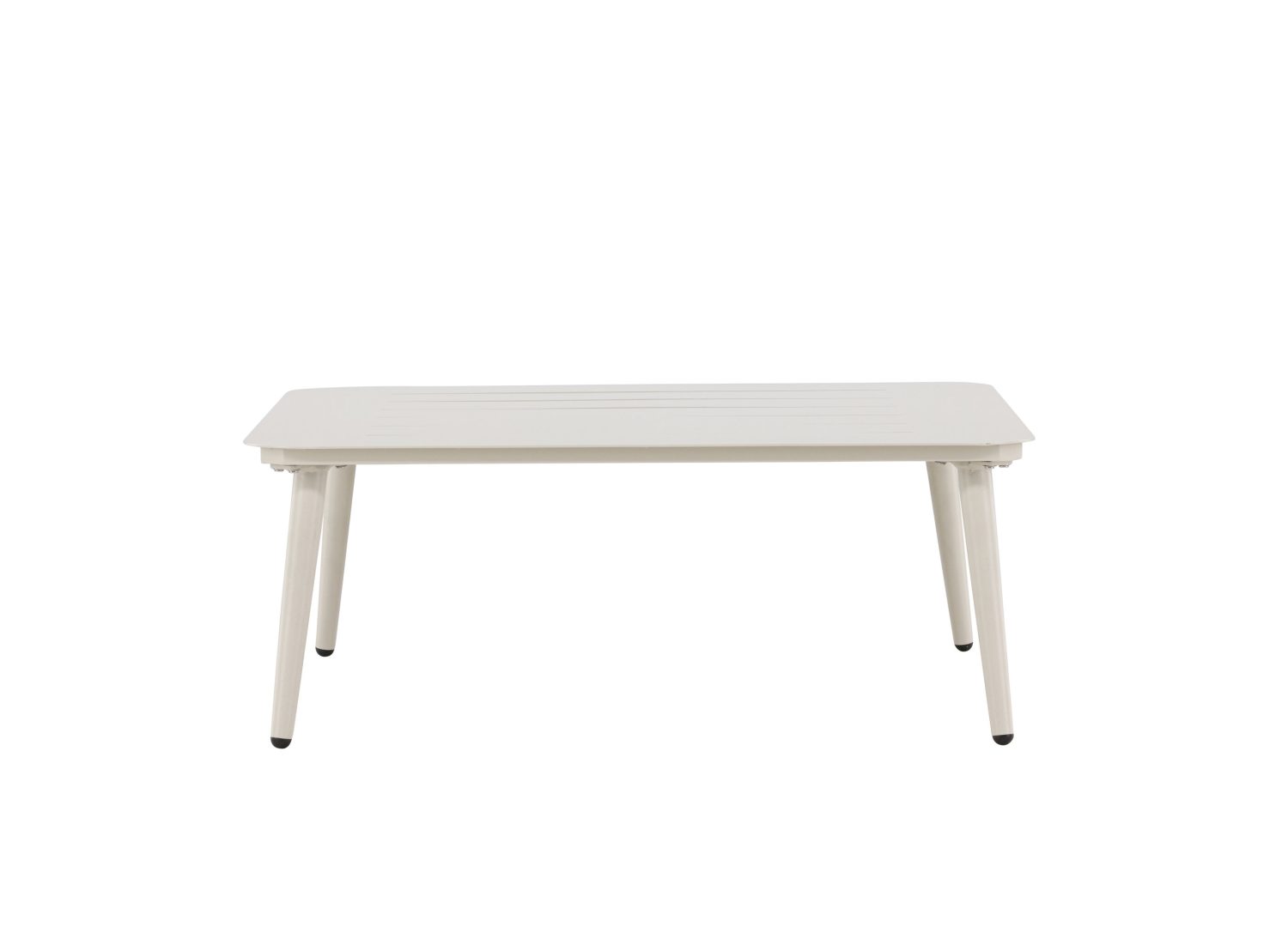 Vue produit de la table basse Lina beige en aluminium