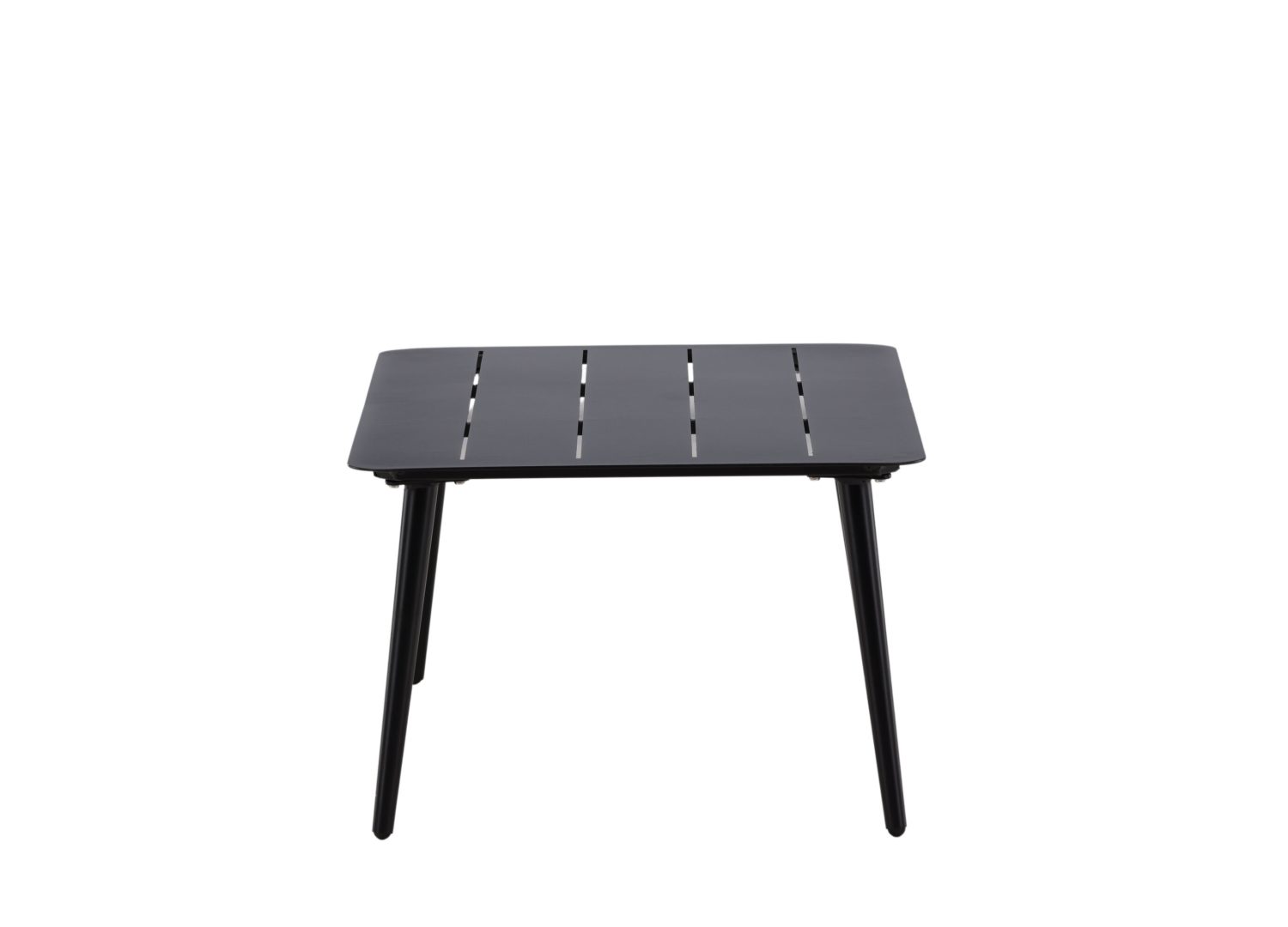 Vue produit de la table basse Lina noir en aluminium
