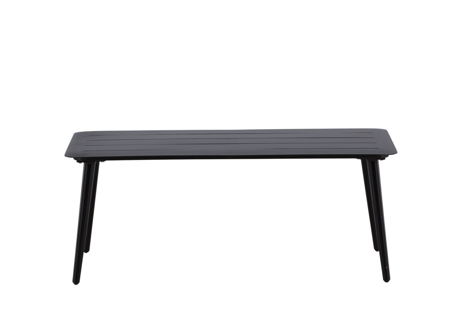 Table basse Lina aluminium noir 100 cm sur fond blanc