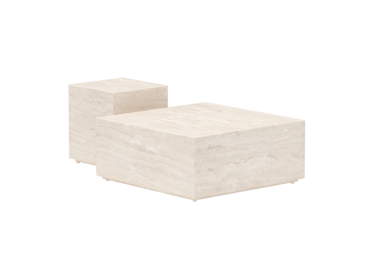 Vue produit de la table basse Lissabon beige en aluminium