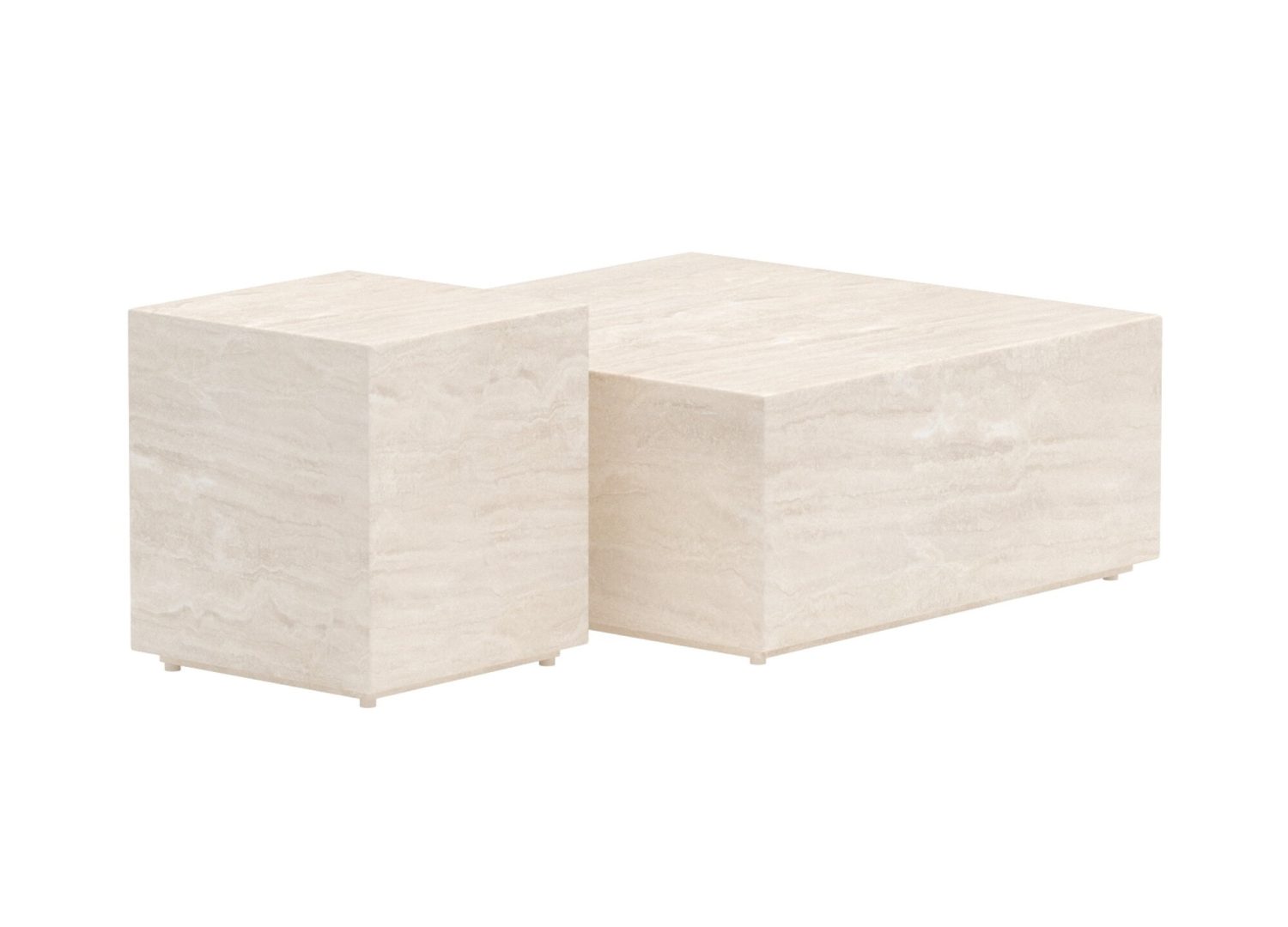 Vue produit de la table basse Lissabon beige en aluminium