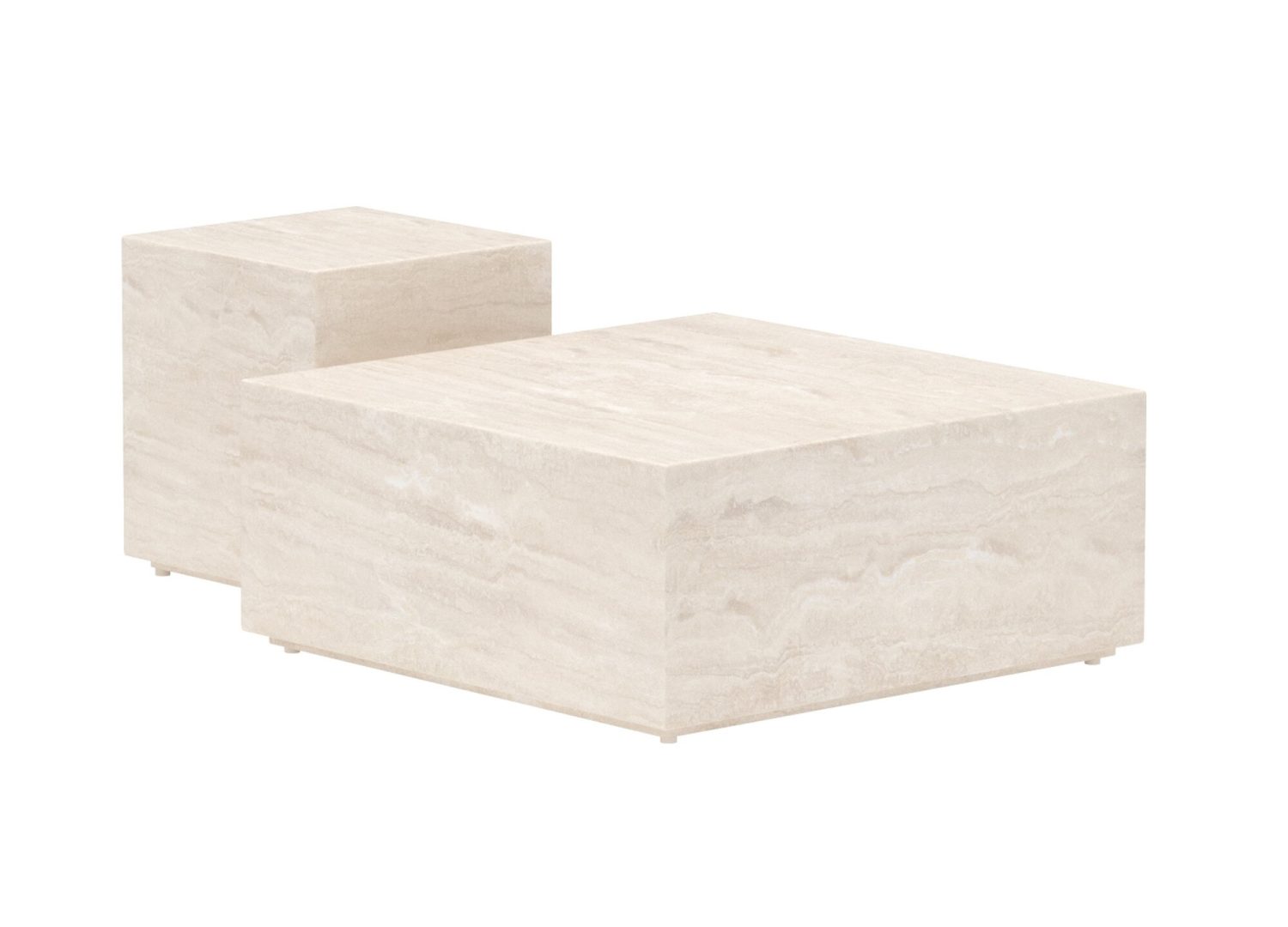 Vue produit de la table basse Lissabon beige en aluminium