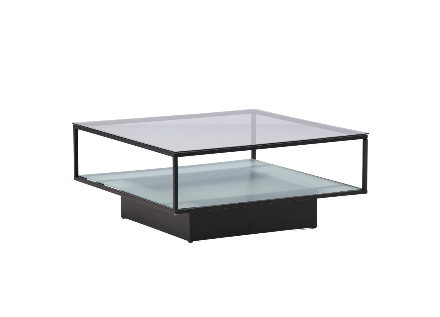 Vue produit de la table basse Maglehem noir en verre