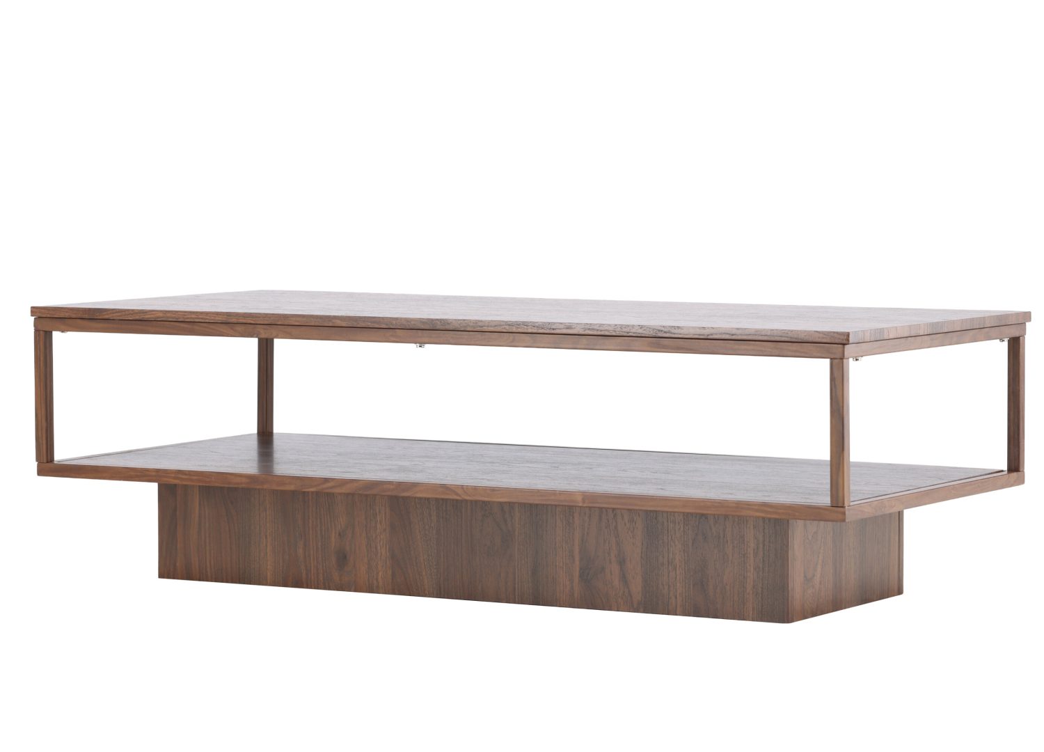 Vue produit de la table basse Maglehem noyer en MDF