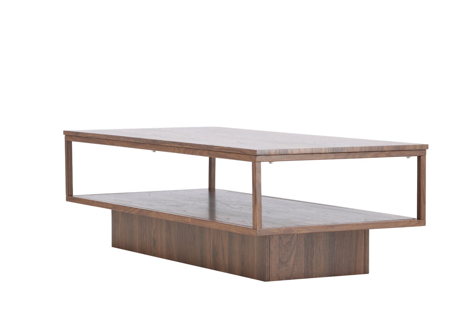 Vue produit de la table basse Maglehem noyer en MDF