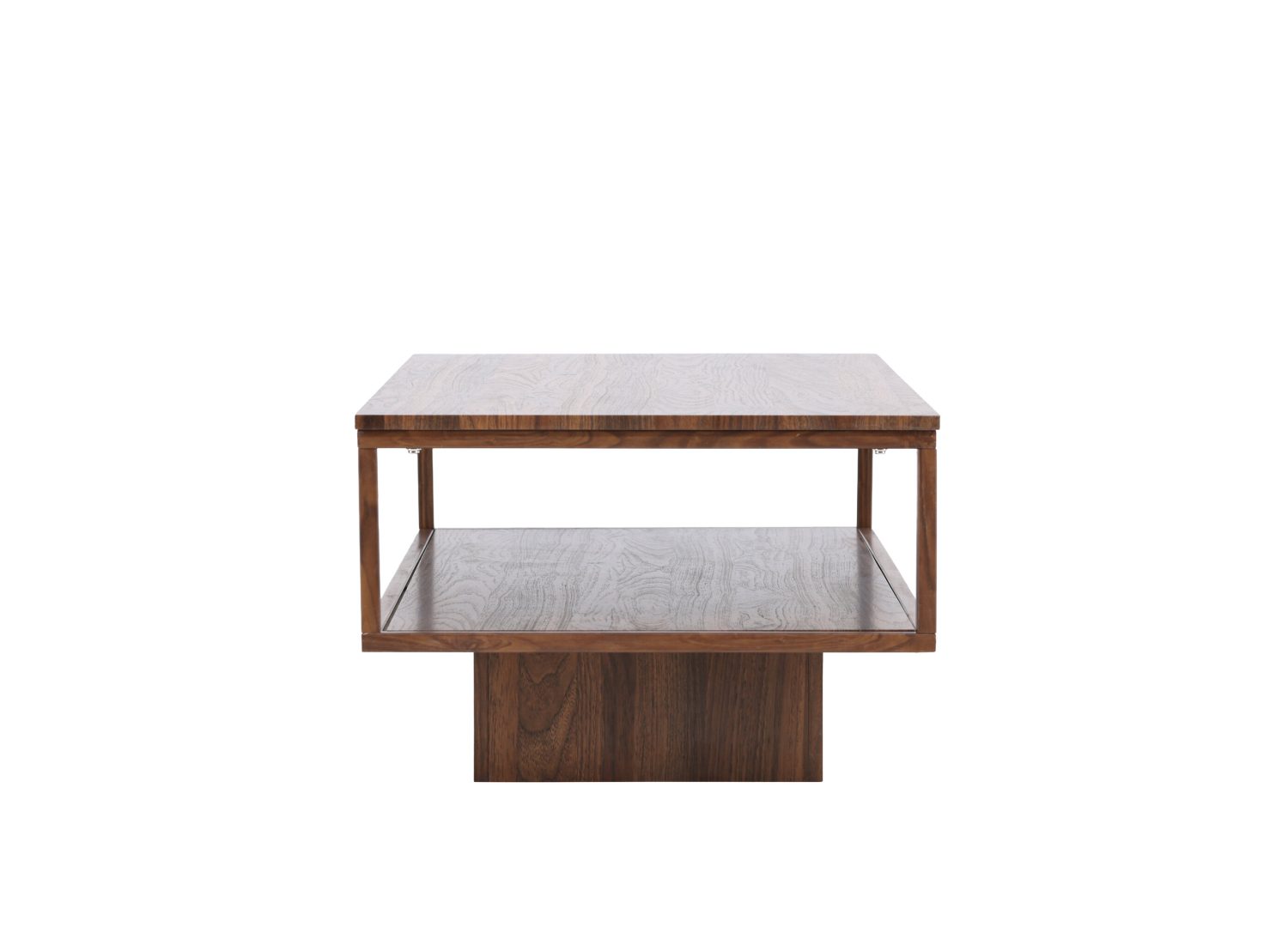 Vue produit de la table basse Maglehem noyer en MDF