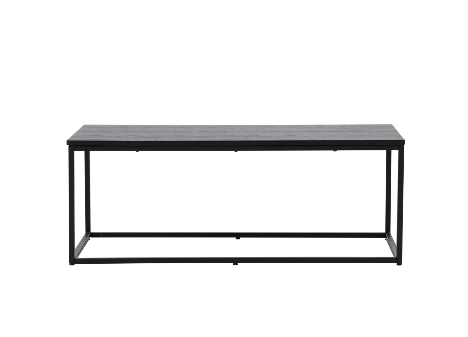 Table basse Mallan MDF noir 120 cm sur fond blanc