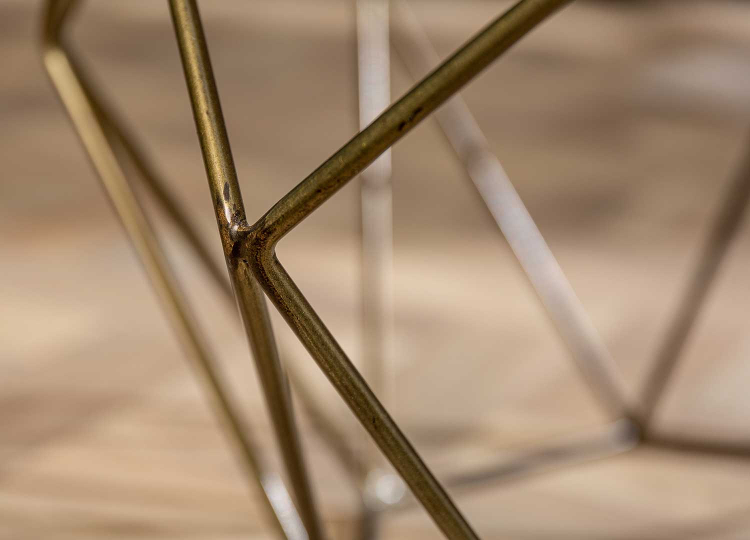 Table basse marbre blanc et fer