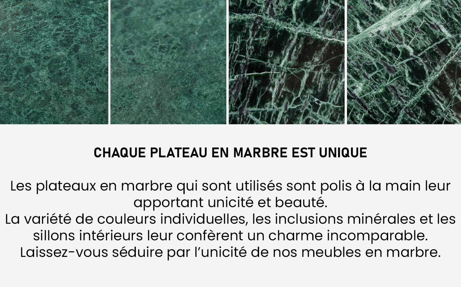 Table basse marbre vert et fer