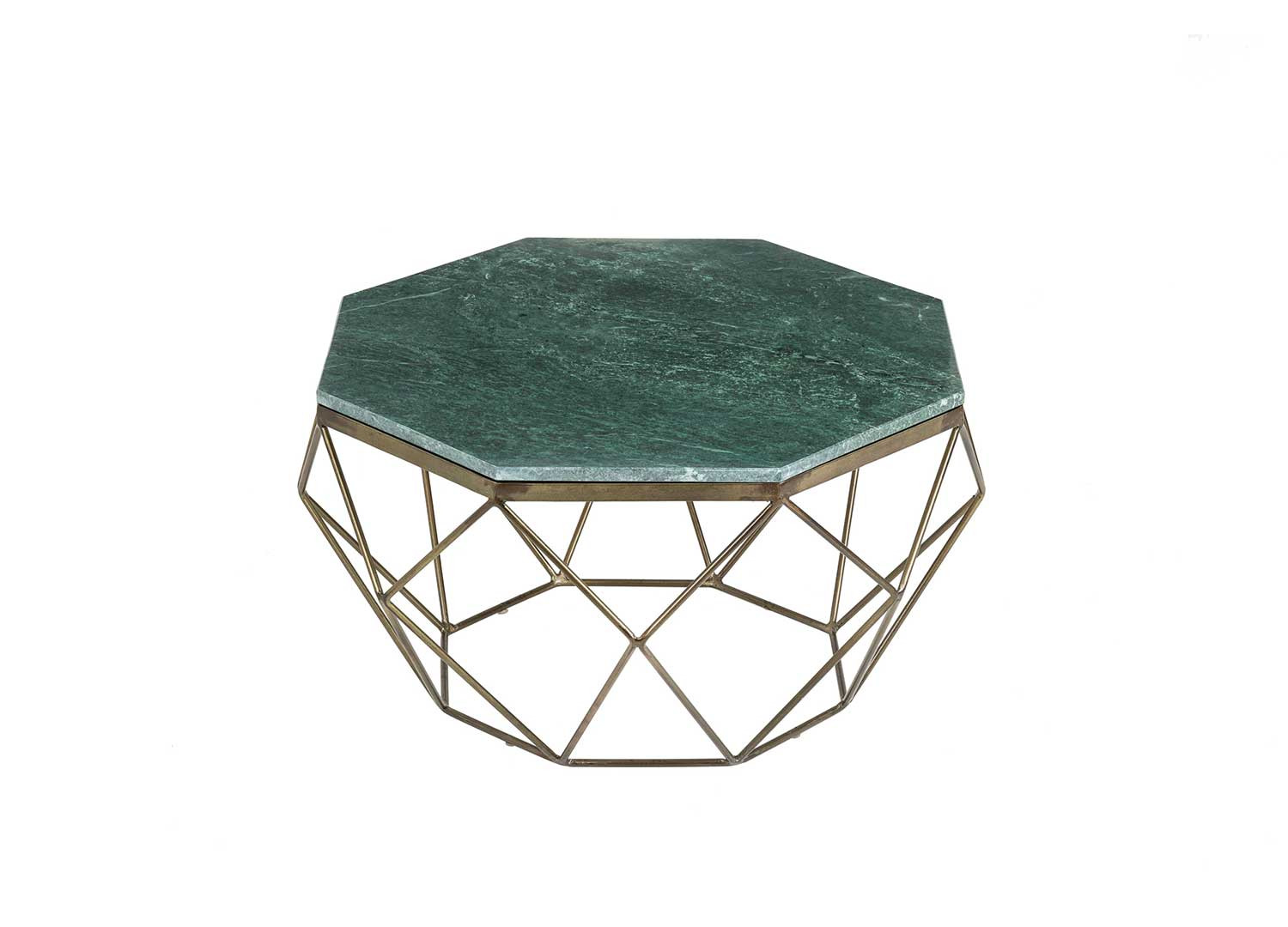 Table basse marbre vert et fer