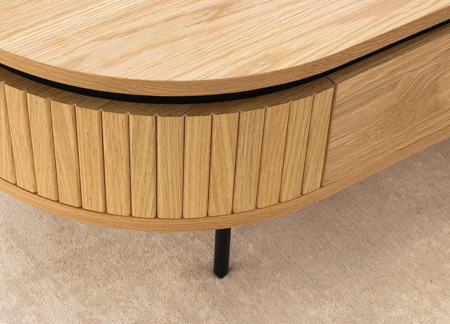 Table basse moderne arrondie 120 cm Lili