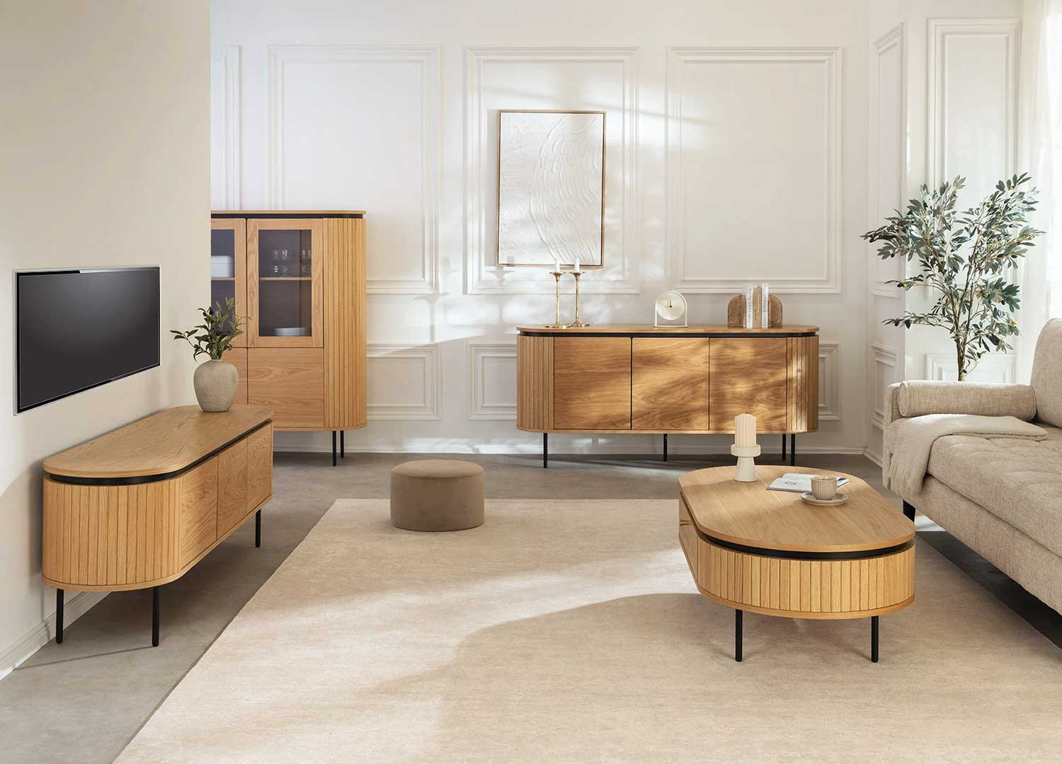 Table basse moderne arrondie 120 cm Lili