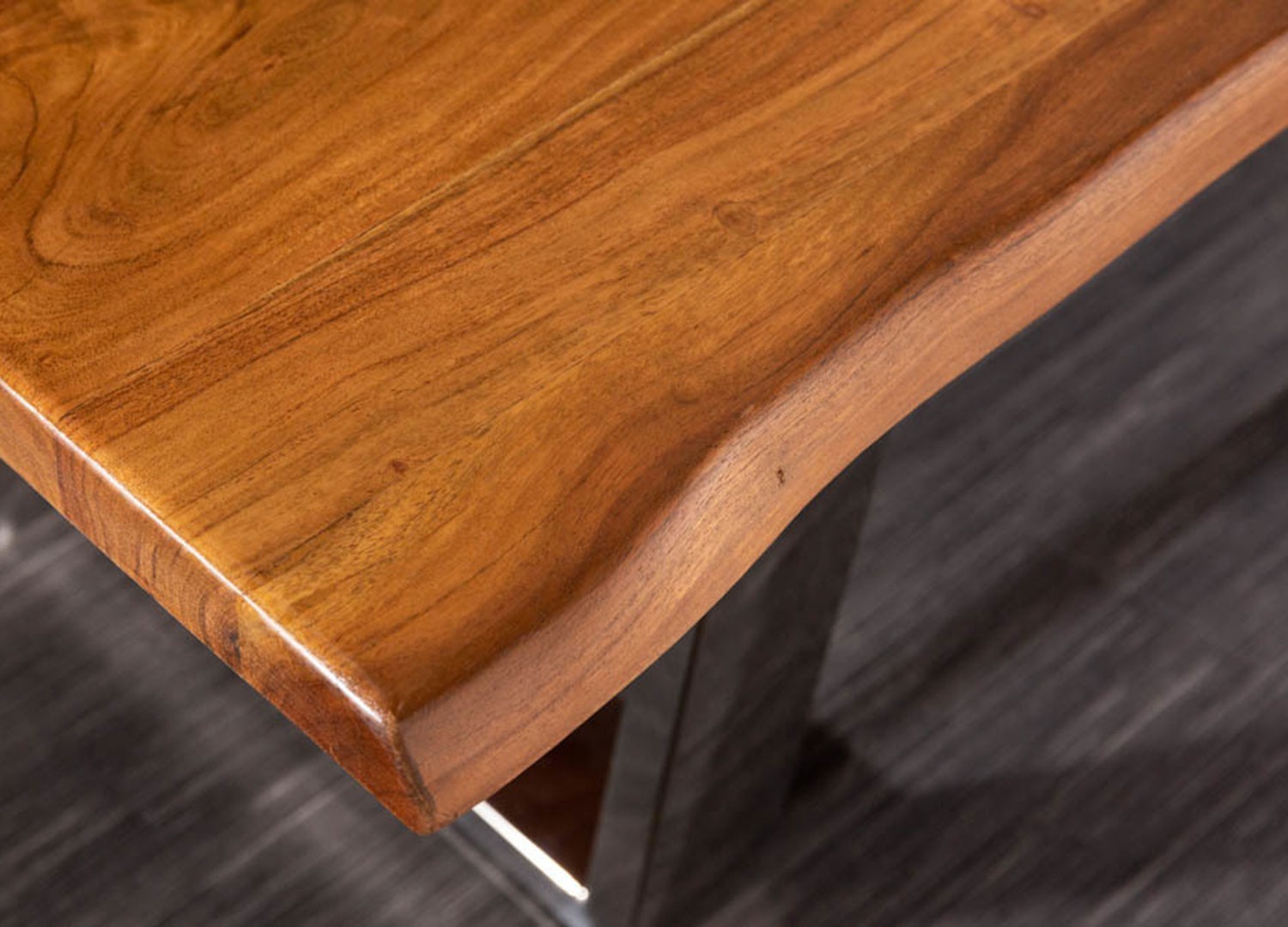 Table basse moderne bois d'acacia 110 cm