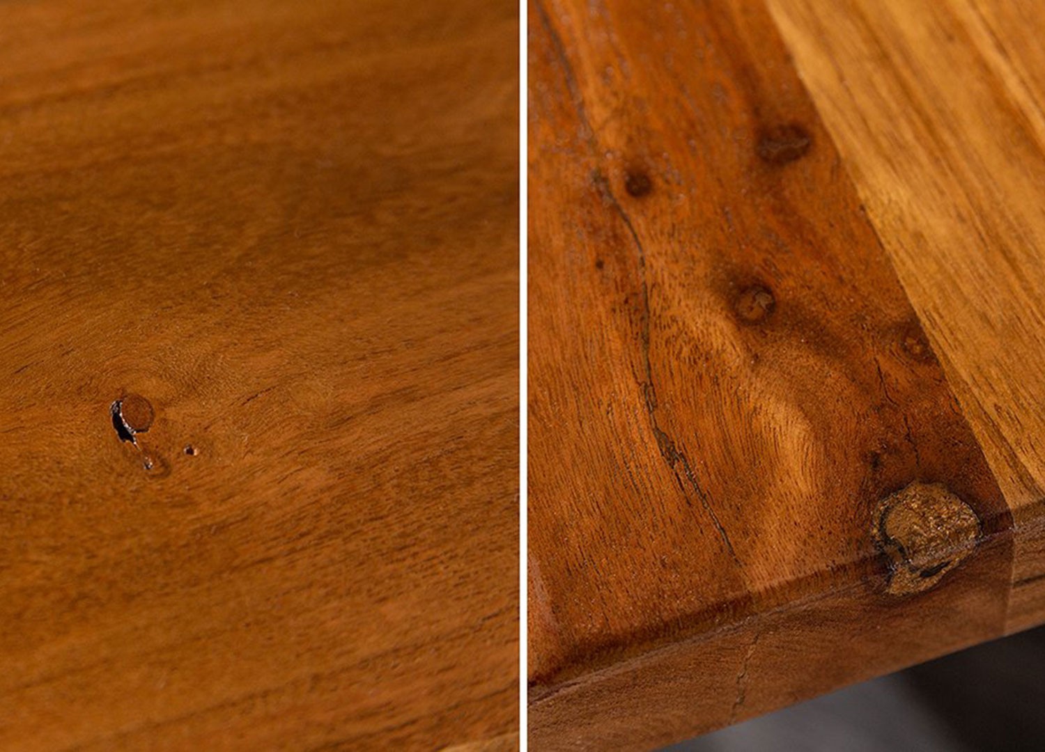 Table basse moderne bois d'acacia 110 cm