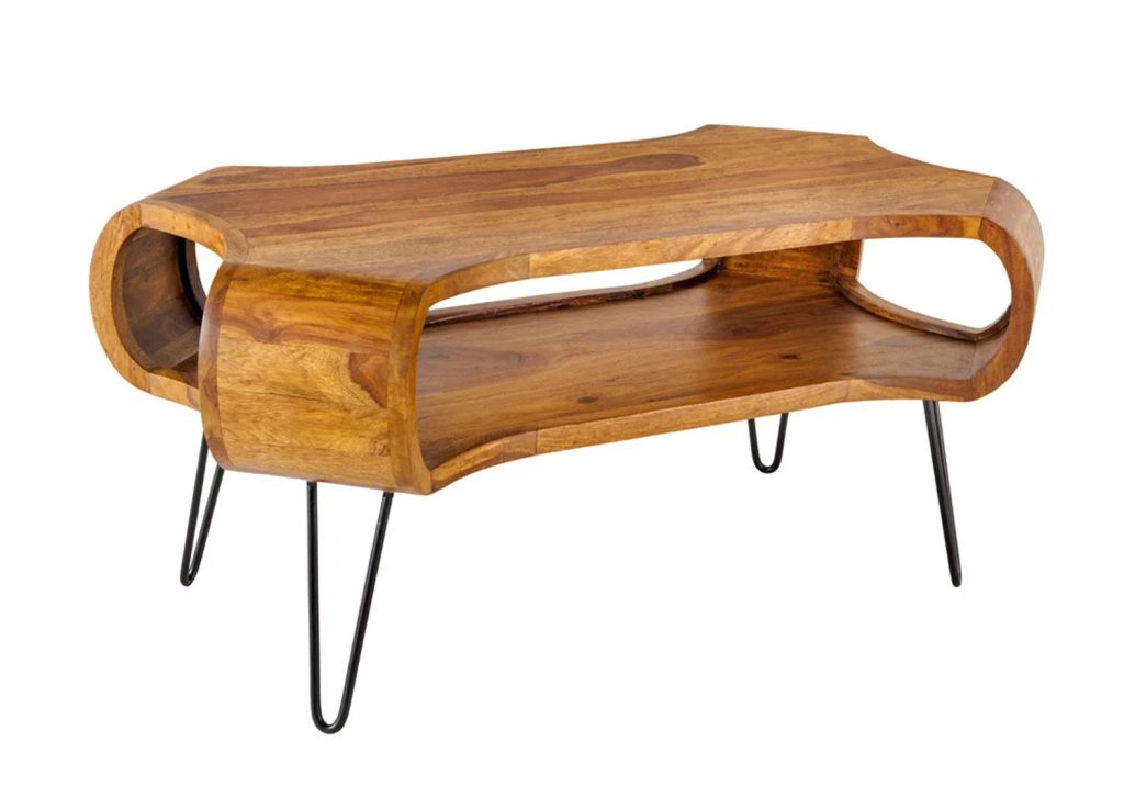 Table basse moderne originale en bois de sesham