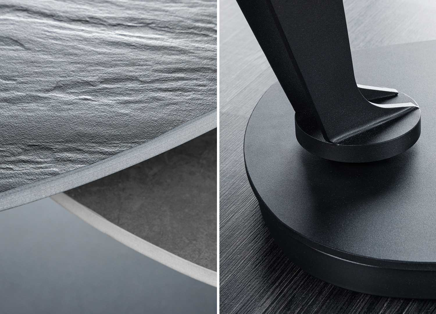 Table basse modulable céramique noir et gris béton