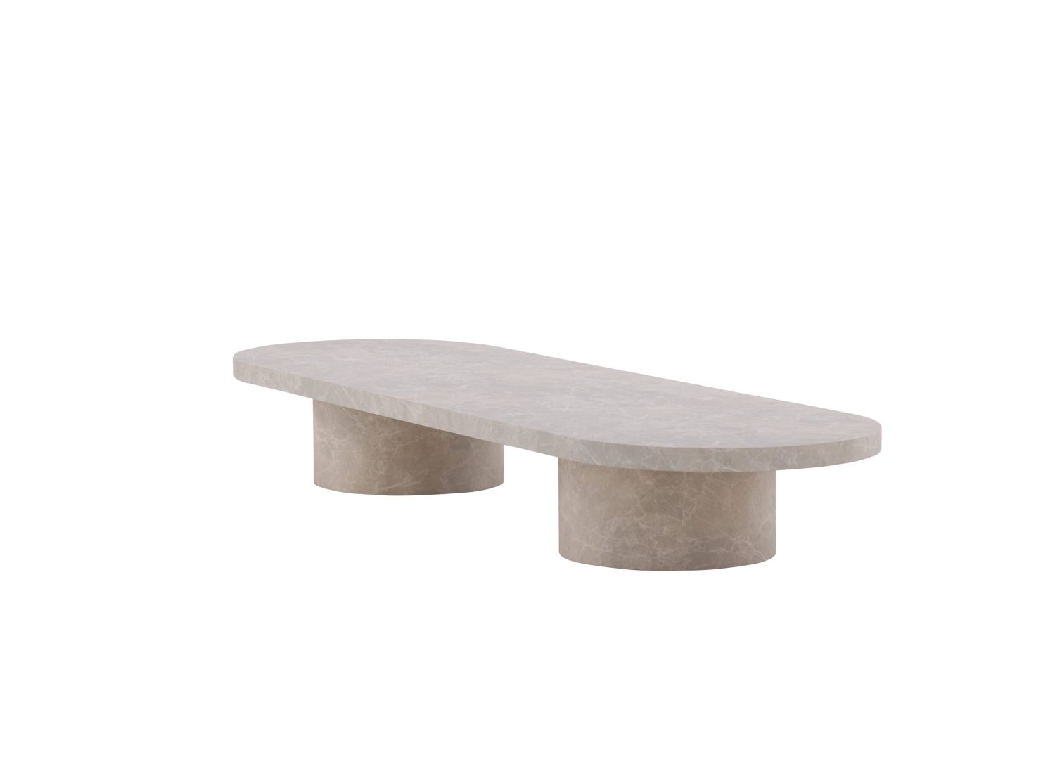 Vue produit de la table basse Narvik beige en MDF