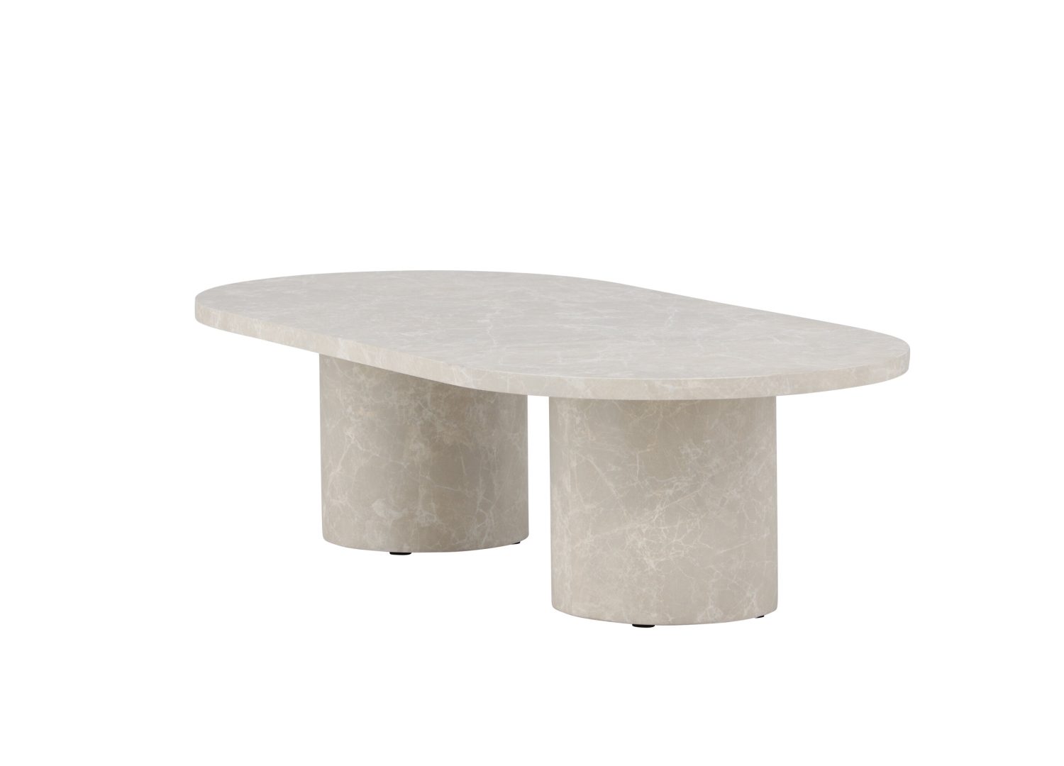 Vue produit de la table basse Narvik beige en effet marbre