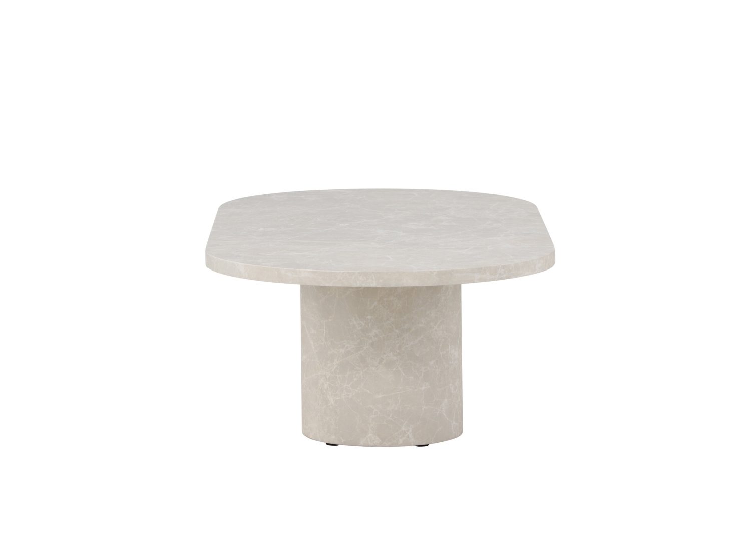 Vue produit de la table basse Narvik beige en effet marbre