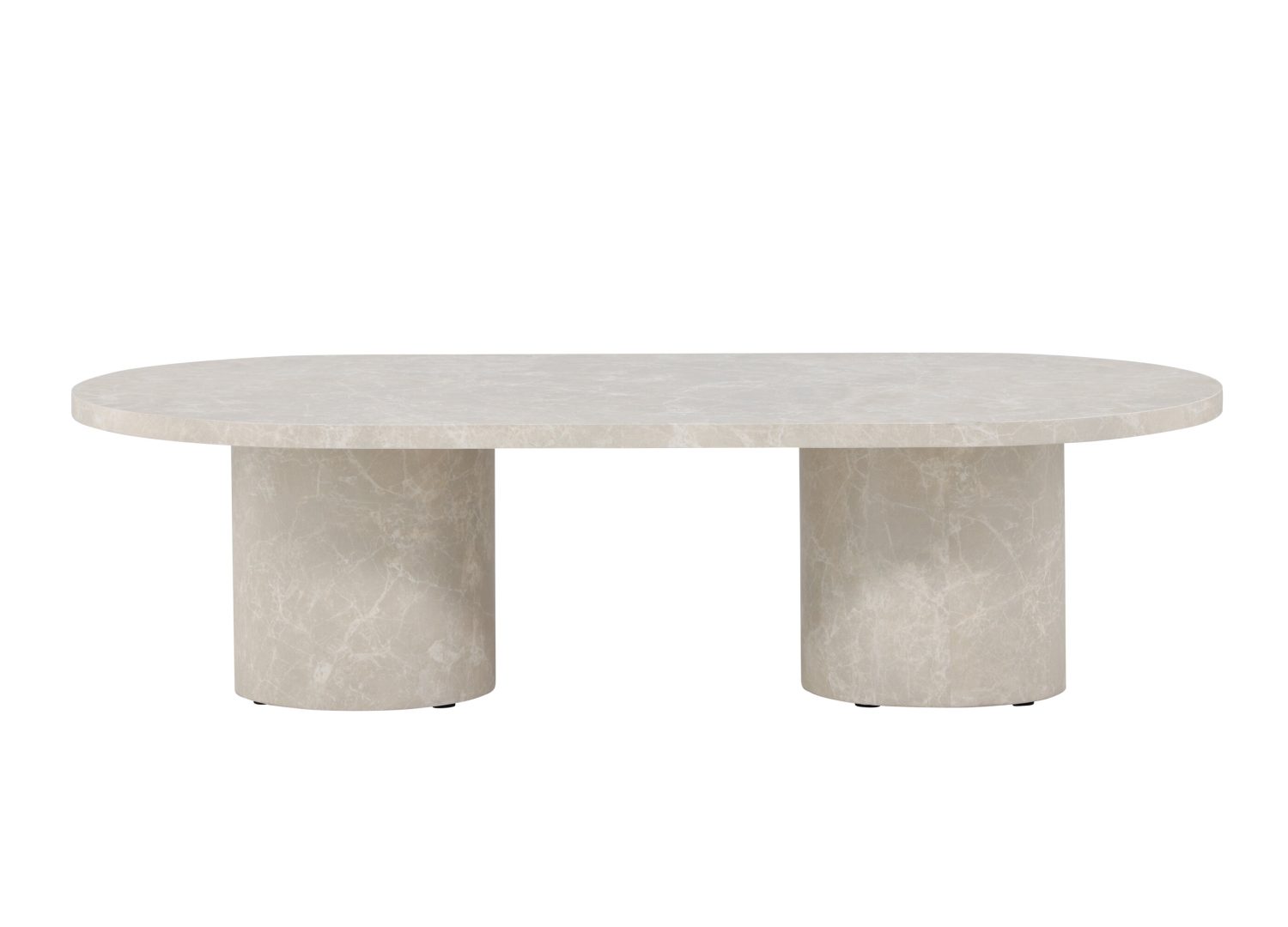 Table basse Narvik effet marbre beige 120 cm sur fond blanc