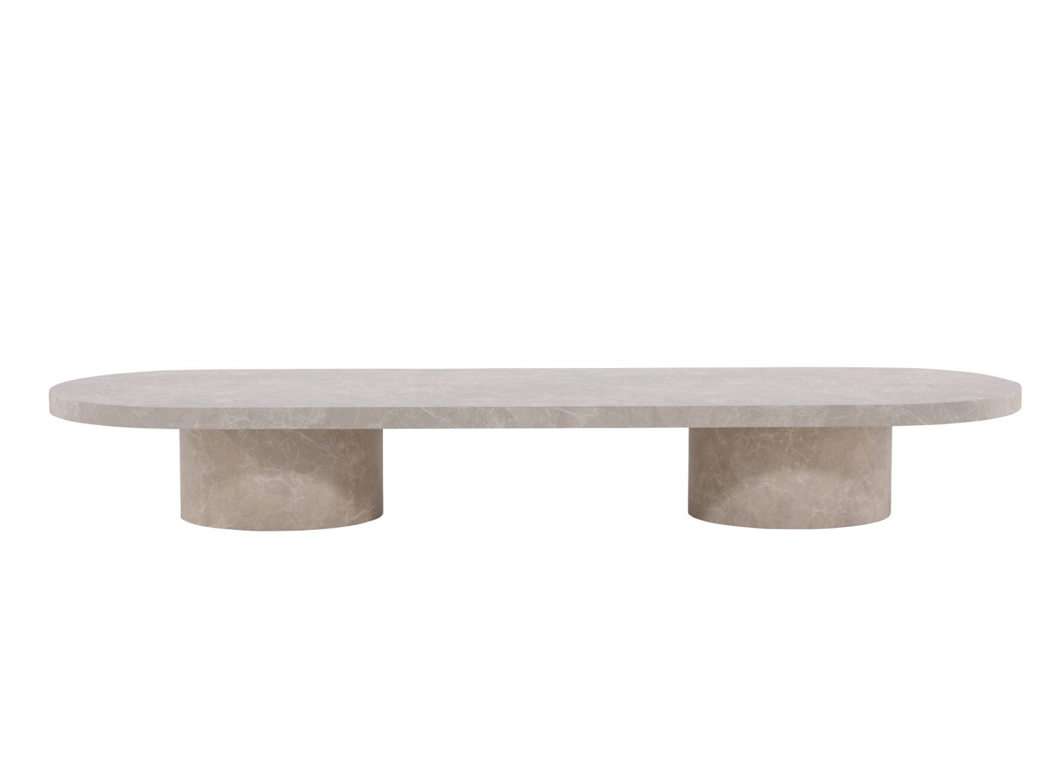 Table basse Narvik MDF beige 190 cm sur fond blanc
