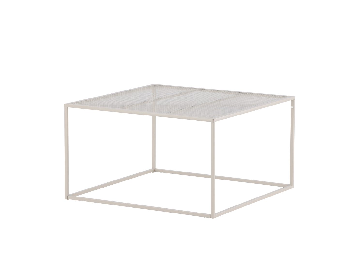 Vue produit de la table basse Netz beige en acier