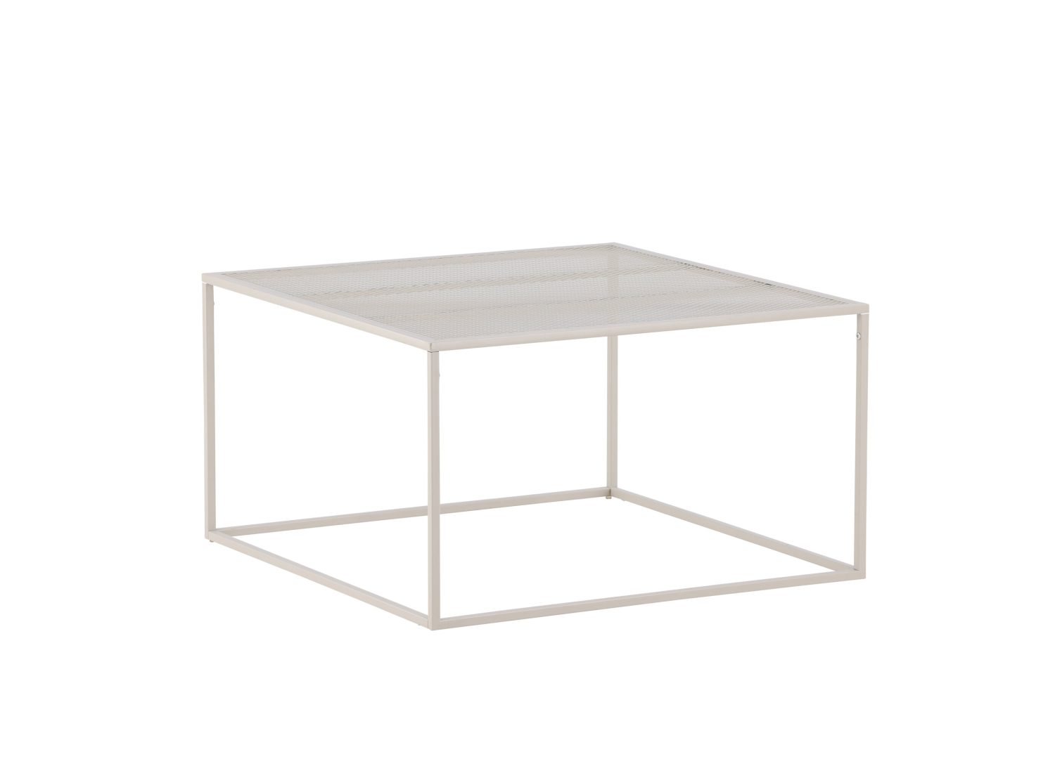 Vue produit de la table basse Netz beige en acier