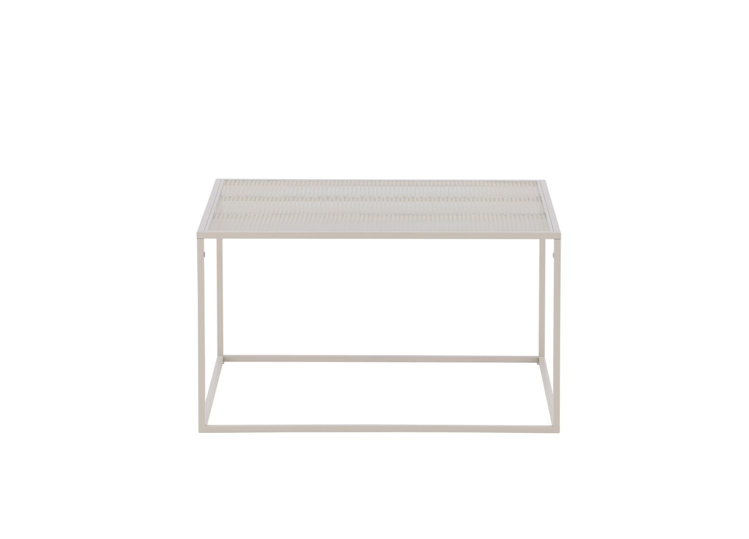 Vue produit de la table basse Netz beige en acier