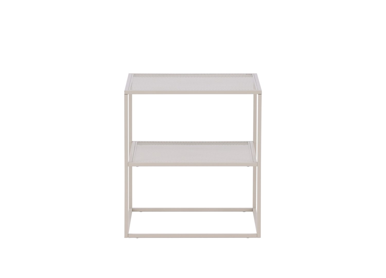 Vue produit de la table basse Netz beige en acier