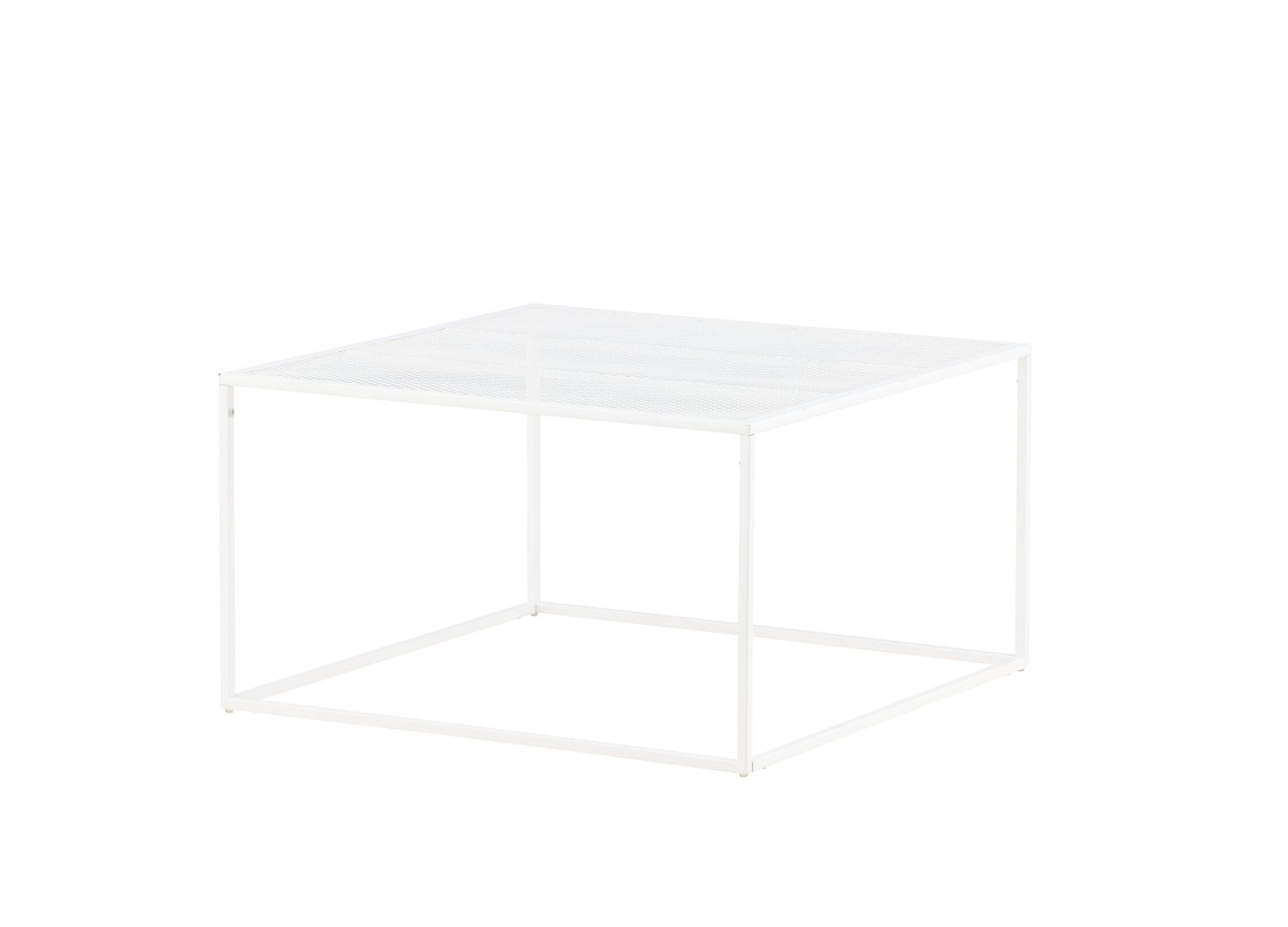 Vue produit de la table basse Netz blanc en acier