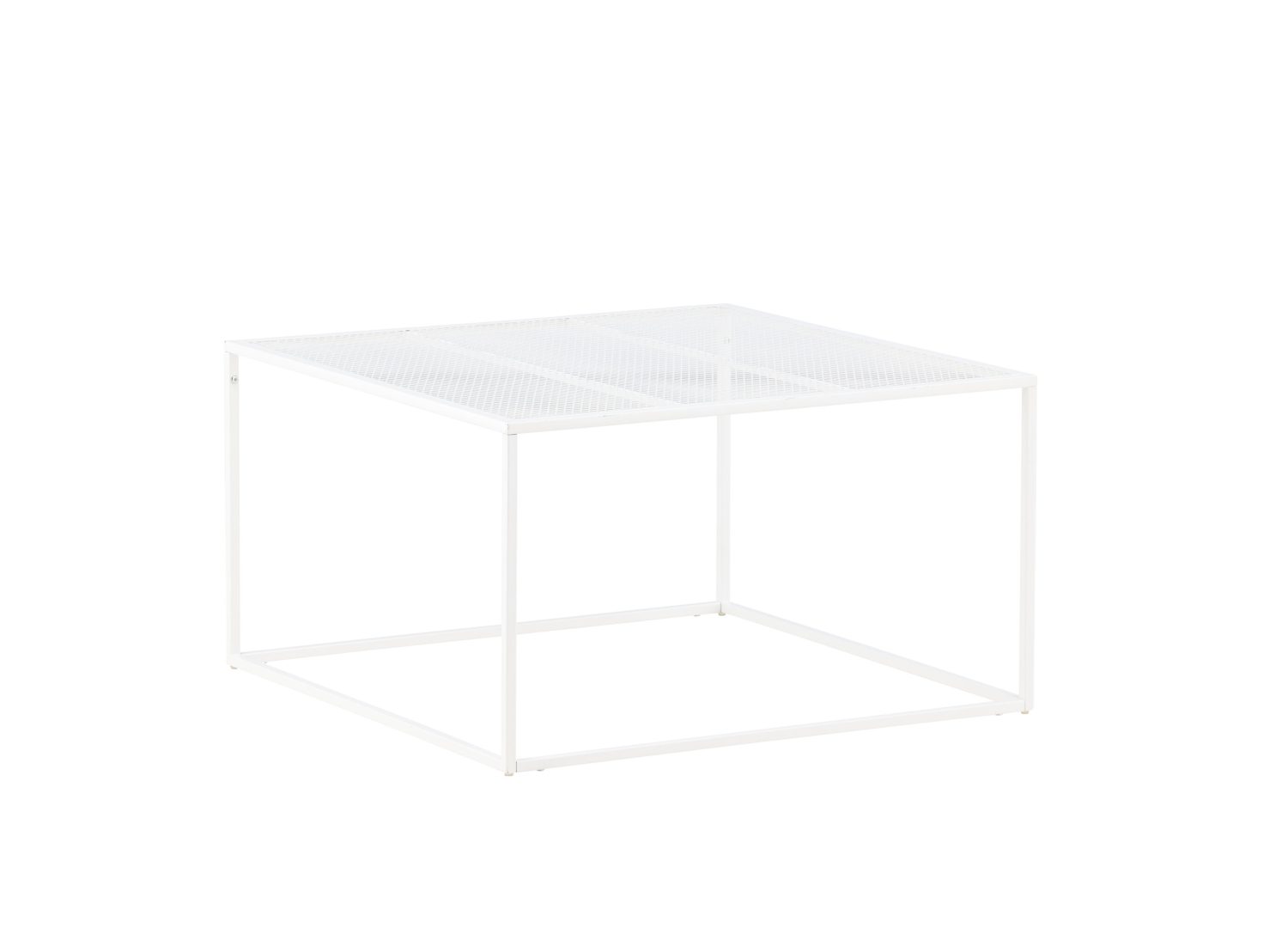 Vue produit de la table basse Netz blanc en acier